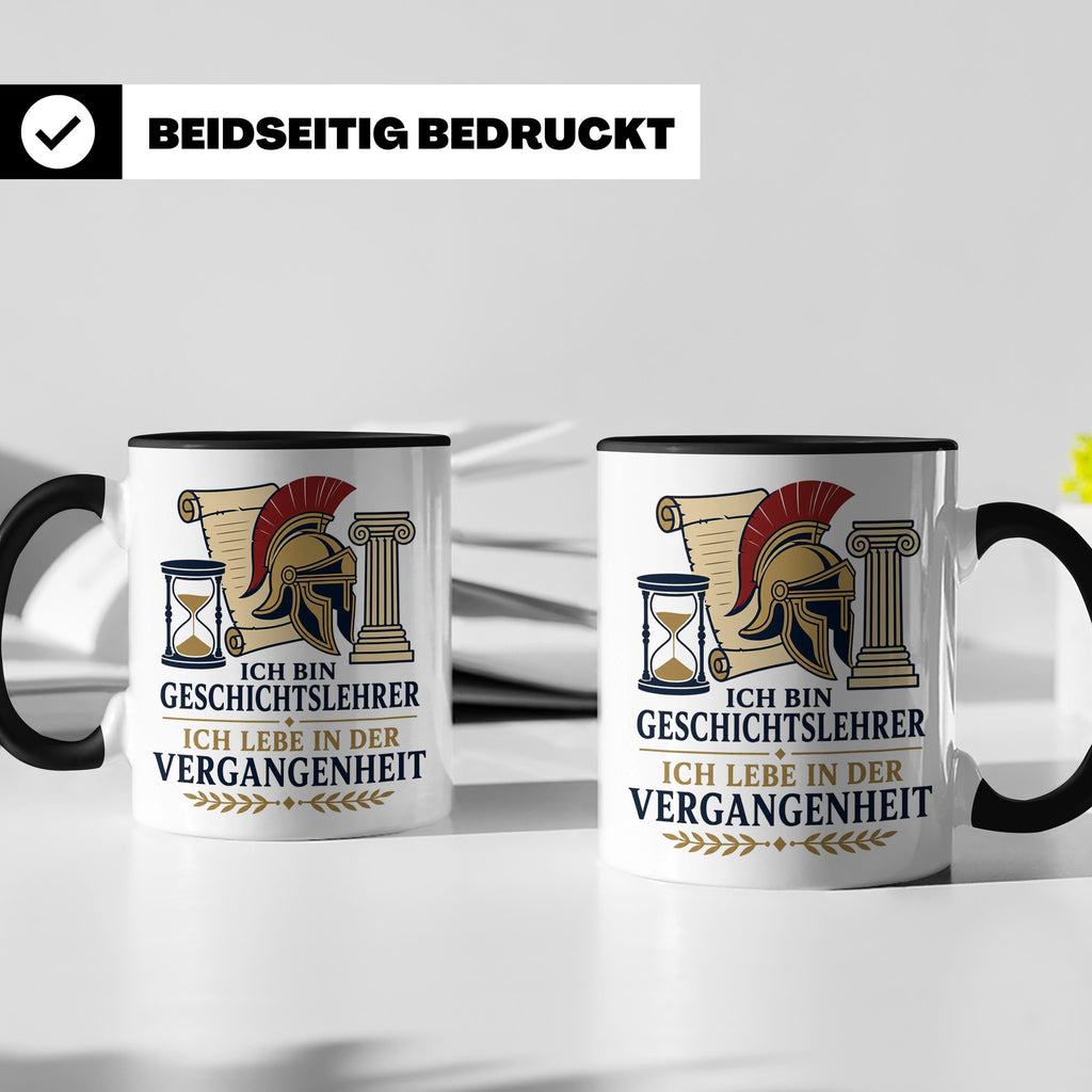 Geschichtslehrer Tasse Ich lebe in der Vergangenheit - Lusti – Schwarz [farbe:schwarz]