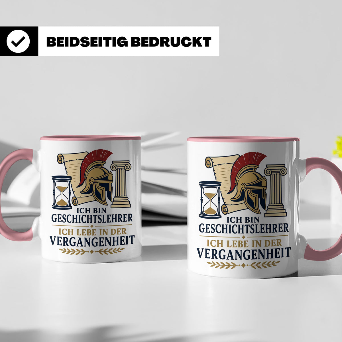Geschichtslehrer Tasse Ich lebe in der Vergangenheit - Lusti – Rosa [farbe:rosa]