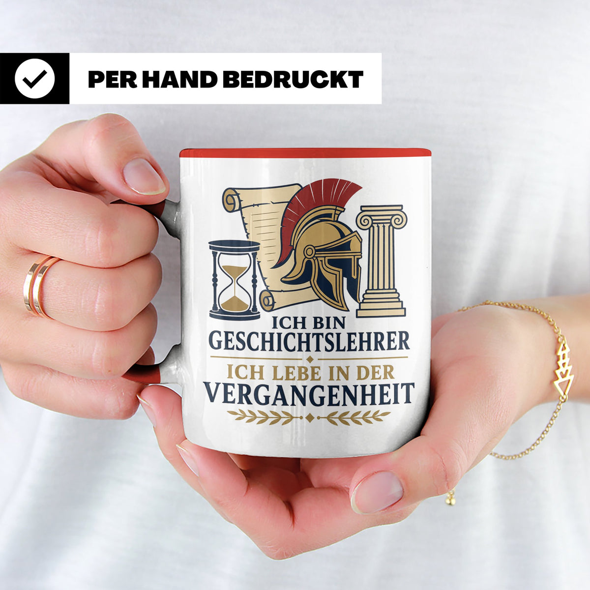Geschichtslehrer Tasse Ich lebe in der Vergangenheit - Lusti – Rot [farbe:rot]
