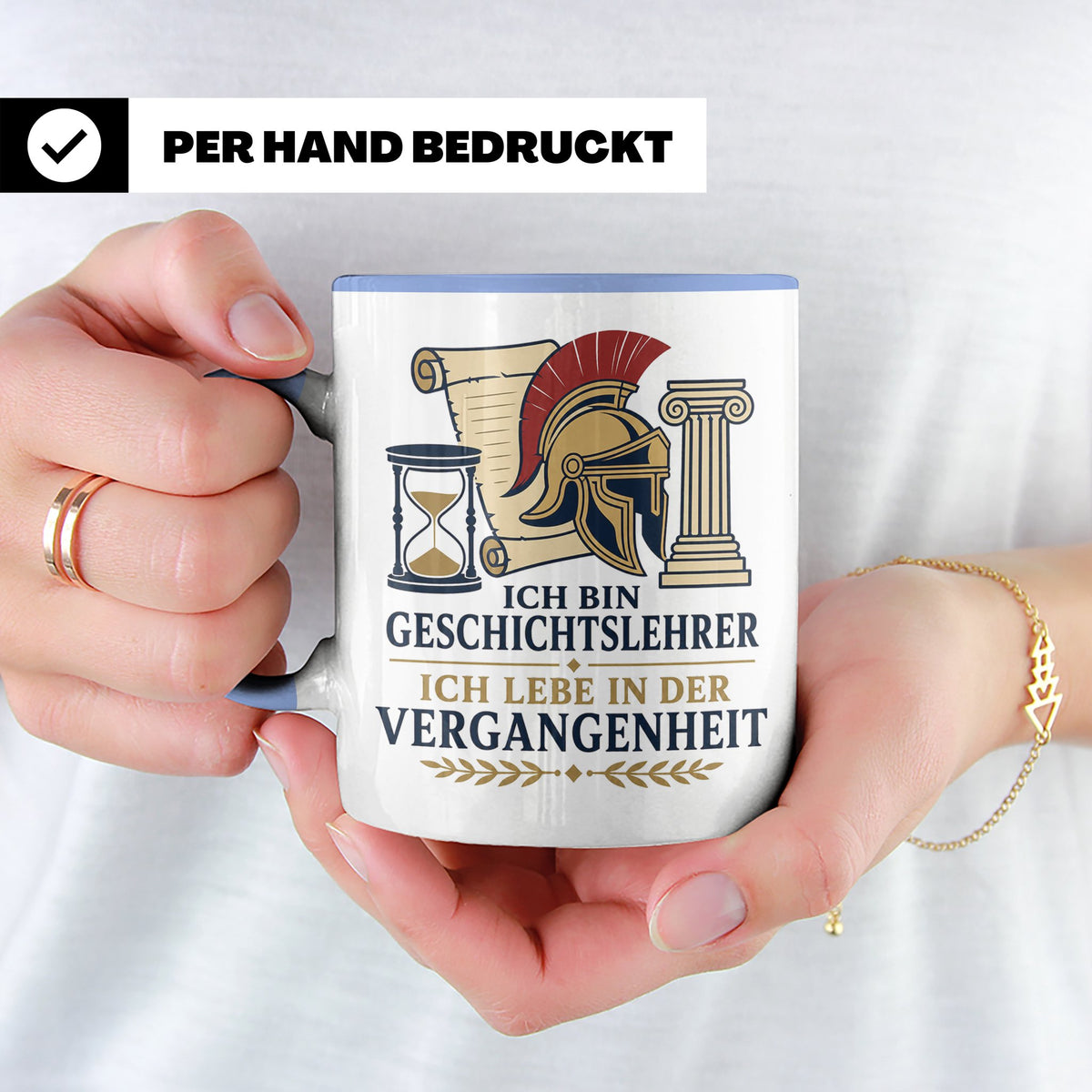 Geschichtslehrer Tasse Ich lebe in der Vergangenheit - Lusti – Blau [farbe:blau]