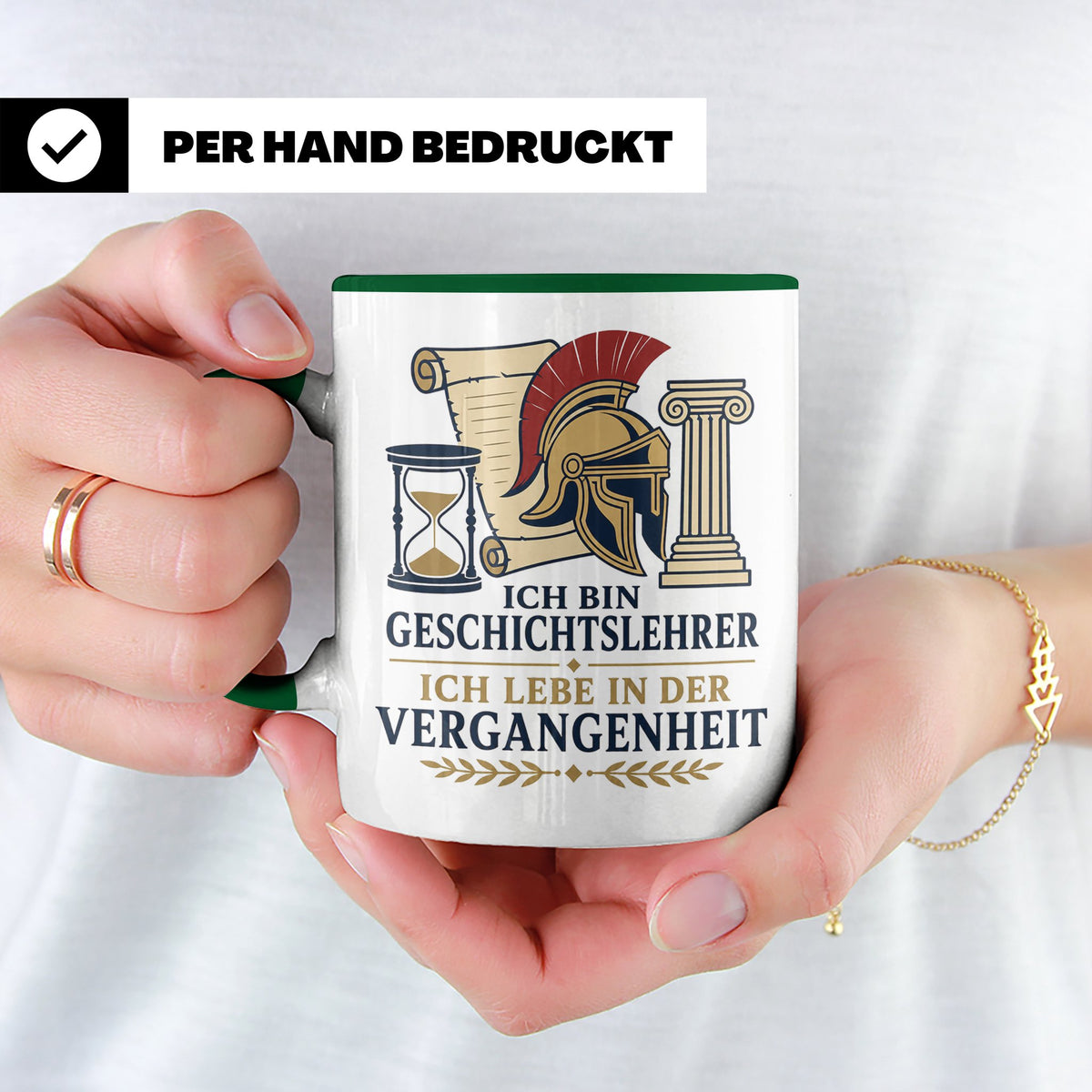 Geschichtslehrer Tasse Ich lebe in der Vergangenheit - Lusti – Grün [farbe:grün]