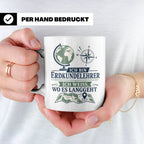 Erdkundelehrer Tasse Ich weiß wo es langgeht - Lustiges Gesc – Weiß [farbe:weiß]