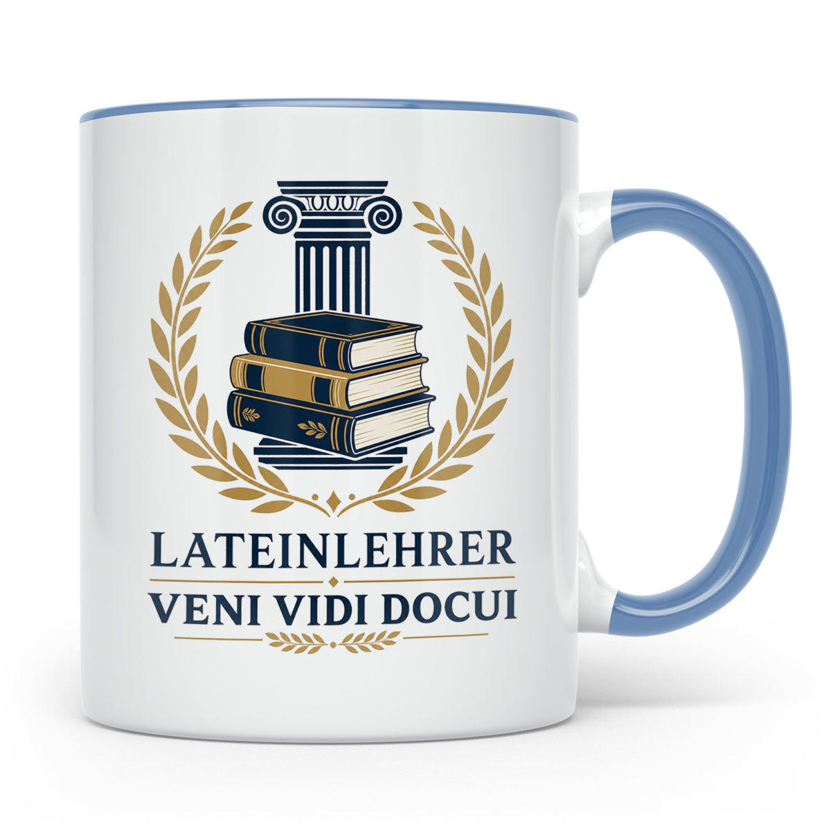 Lateinlehrer Tasse Veni Vidi Docui - Lustiges Geschenk für L – Blau [farbe:blau]