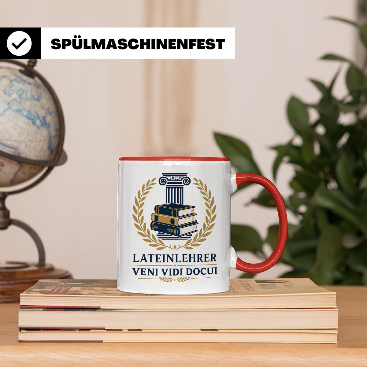 Lateinlehrer Tasse Veni Vidi Docui - Lustiges Geschenk für L – Rot [farbe:rot]