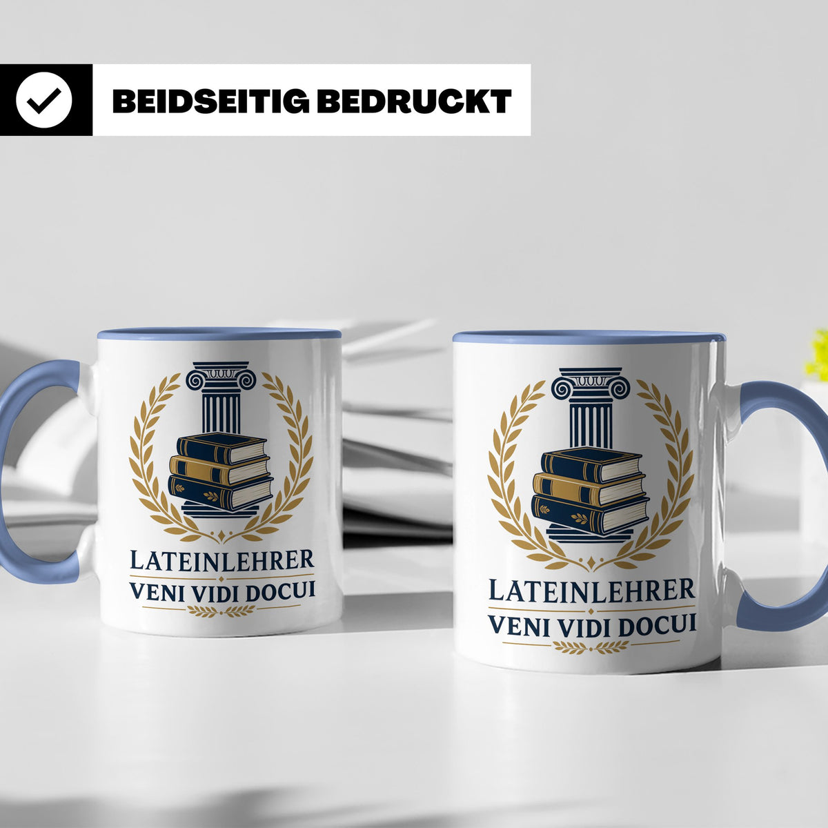 Lateinlehrer Tasse Veni Vidi Docui - Lustiges Geschenk für L – Blau [farbe:blau]