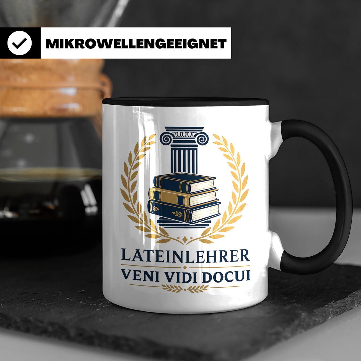 Lateinlehrer Tasse Veni Vidi Docui - Lustiges Geschenk für L – Schwarz [farbe:schwarz]