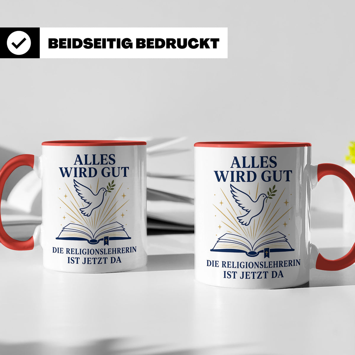 Religionslehrerin Tasse Alles wird gut die Religionslehrerin – Rot [farbe:rot]
