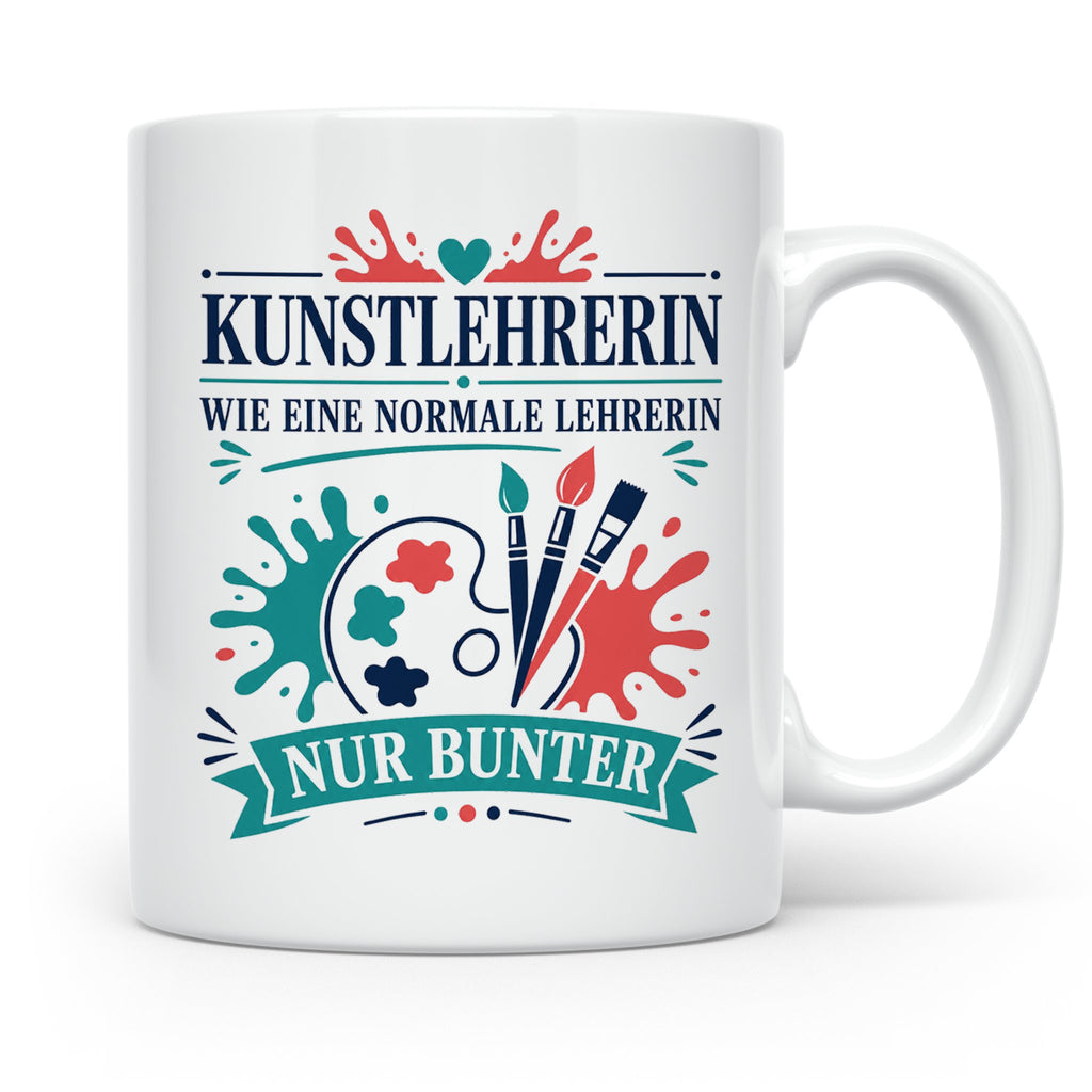 Kunstlehrerin Tasse Wie eine normale Lehrerin nur bunter - G – Weiß [farbe:weiß]