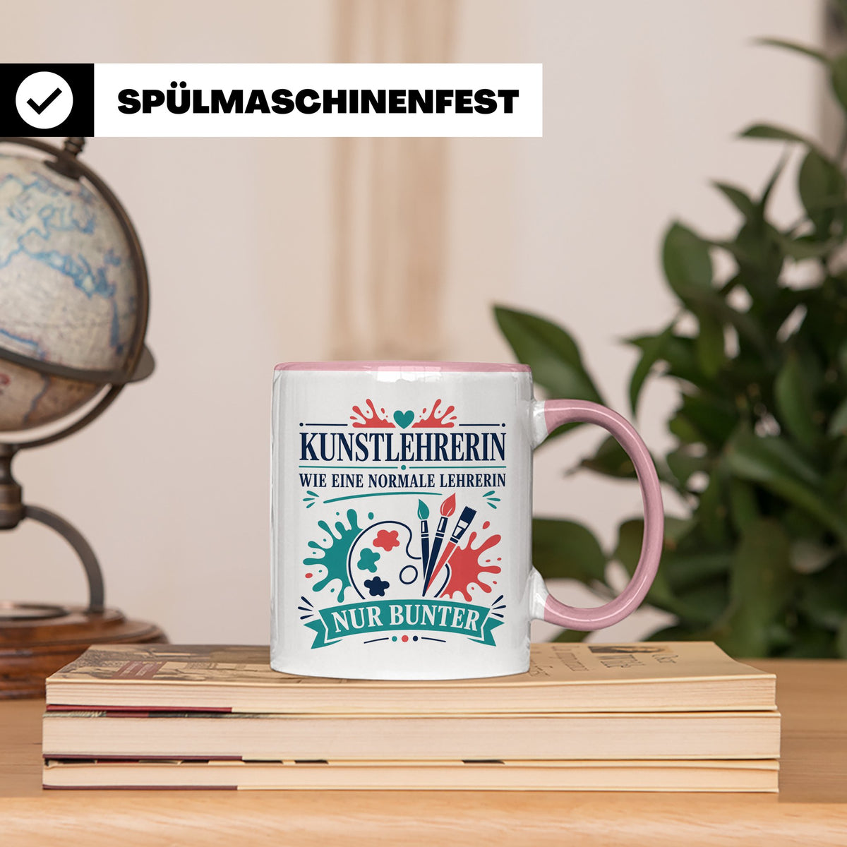 Kunstlehrerin Tasse Wie eine normale Lehrerin nur bunter - G – Rosa [farbe:rosa]