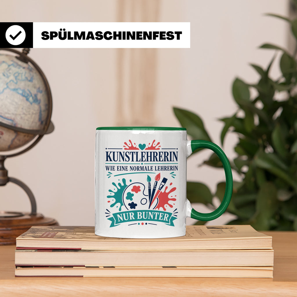 Kunstlehrerin Tasse Wie eine normale Lehrerin nur bunter - G – Grün [farbe:grün]