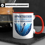 Apnoetauchen Tasse Ich halte länger die Luft an als du reden – Rot [farbe:rot]