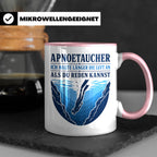 Apnoetauchen Tasse Ich halte länger die Luft an als du reden – Rosa [farbe:rosa]