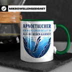 Apnoetauchen Tasse Ich halte länger die Luft an als du reden – Grün [farbe:grün]