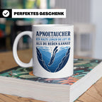 Apnoetauchen Tasse Ich halte länger die Luft an als du reden – Weiß [farbe:weiß]