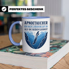 Apnoetauchen Tasse Ich halte länger die Luft an als du reden – Blau [farbe:blau]
