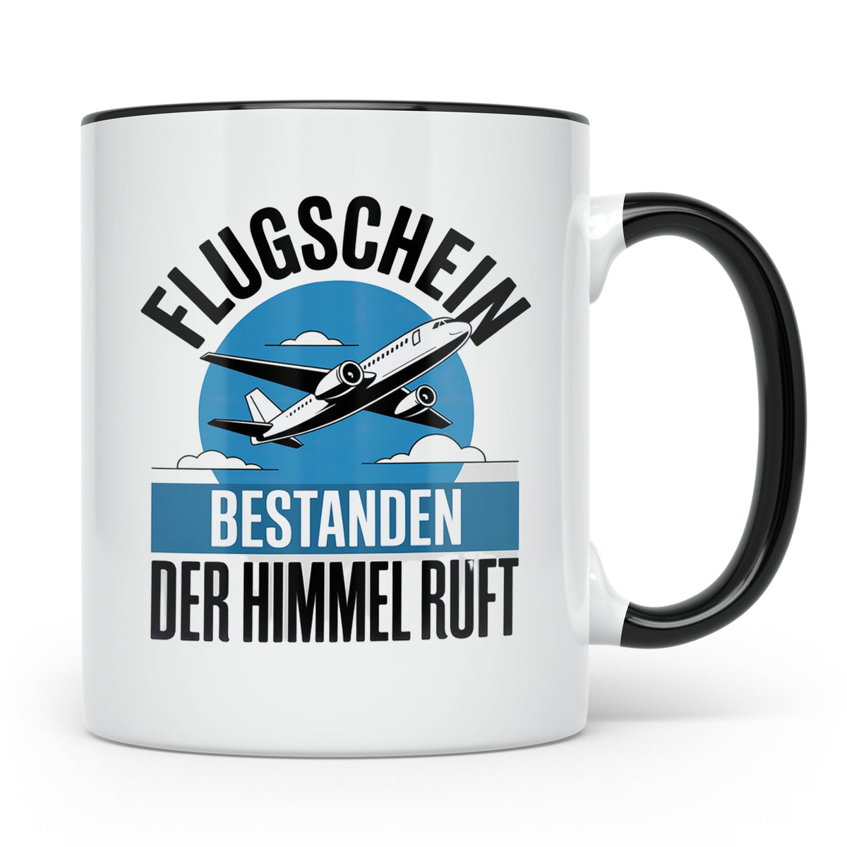 Flugschein Bestanden Tasse - Der Himmel Ruft Piloten Geschen – Schwarz [farbe:schwarz]