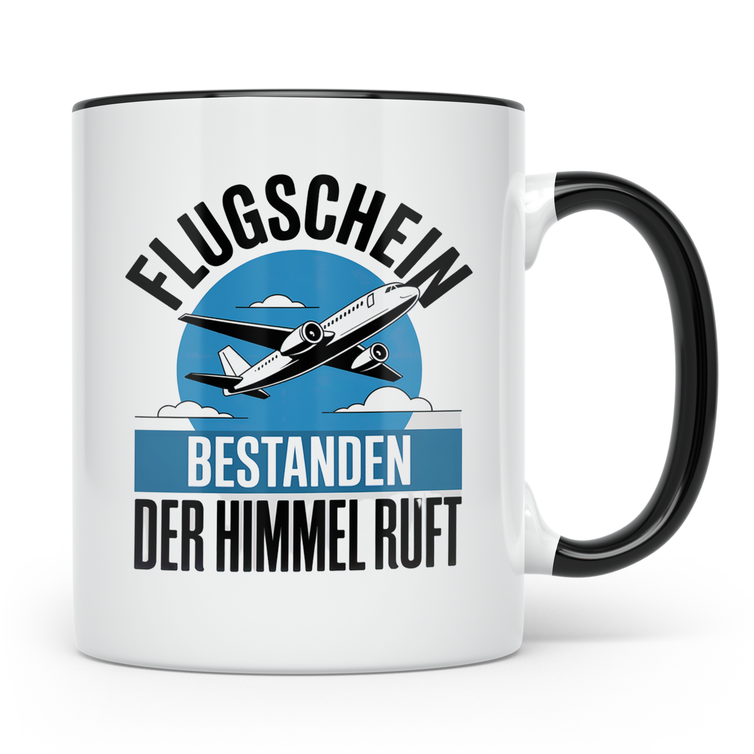 Flugschein Bestanden Tasse - Der Himmel Ruft Piloten Geschen – Schwarz [farbe:schwarz]