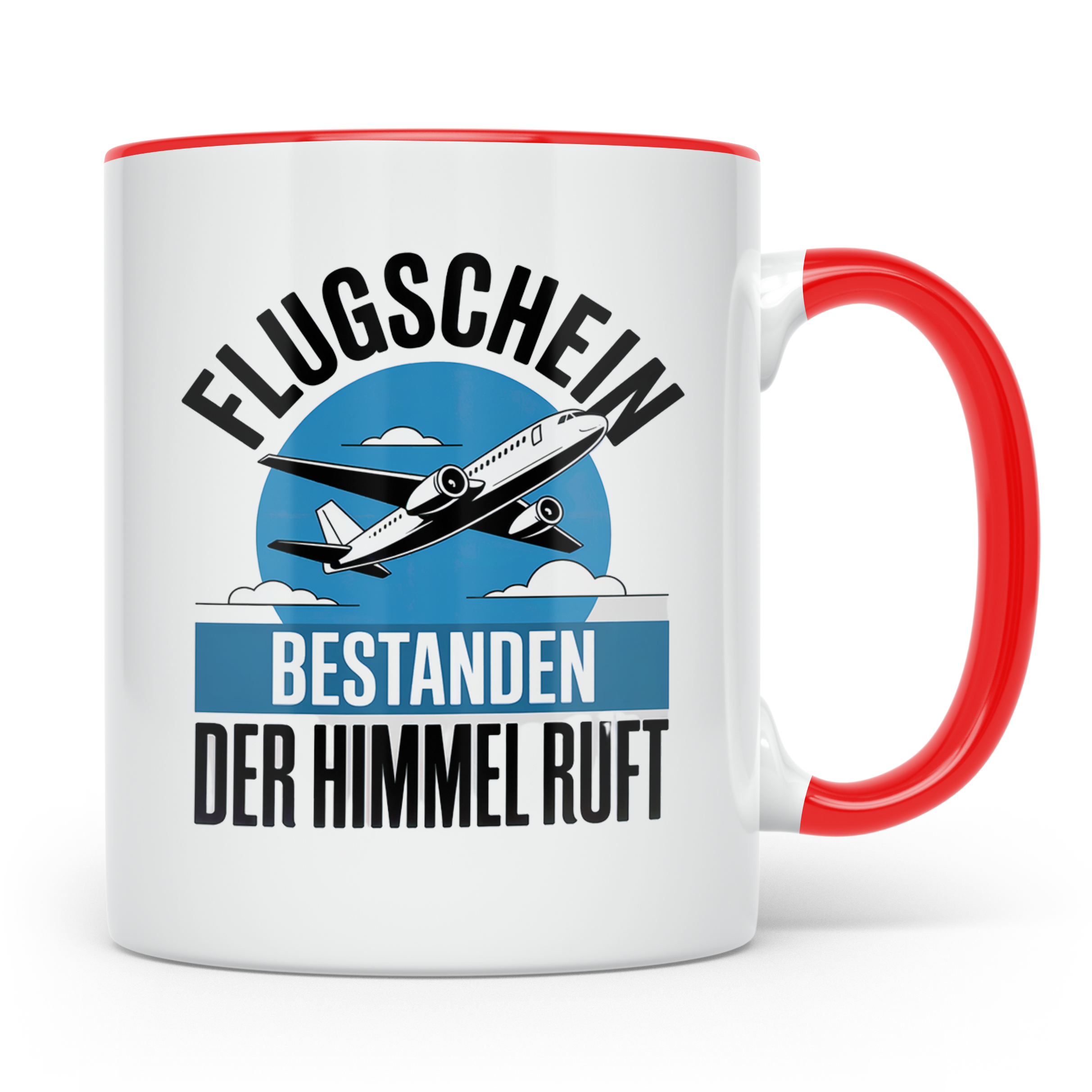 Flugschein Bestanden Tasse - Der Himmel Ruft Piloten Geschen – Rot [farbe:rot]