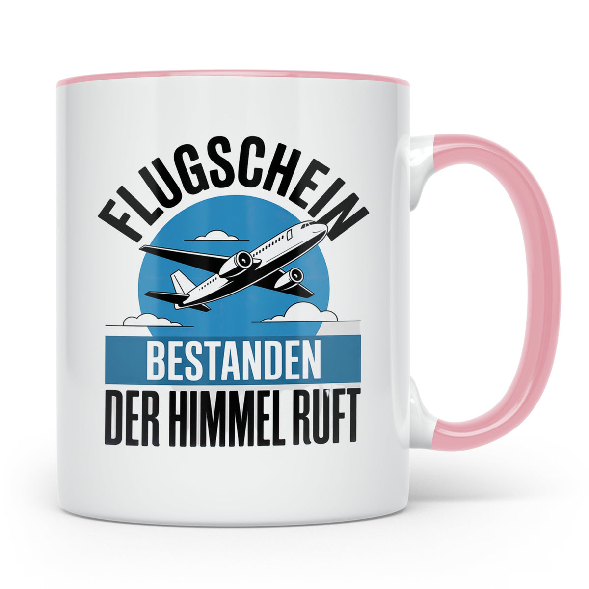 Flugschein Bestanden Tasse - Der Himmel Ruft Piloten Geschen – Rosa [farbe:rosa]
