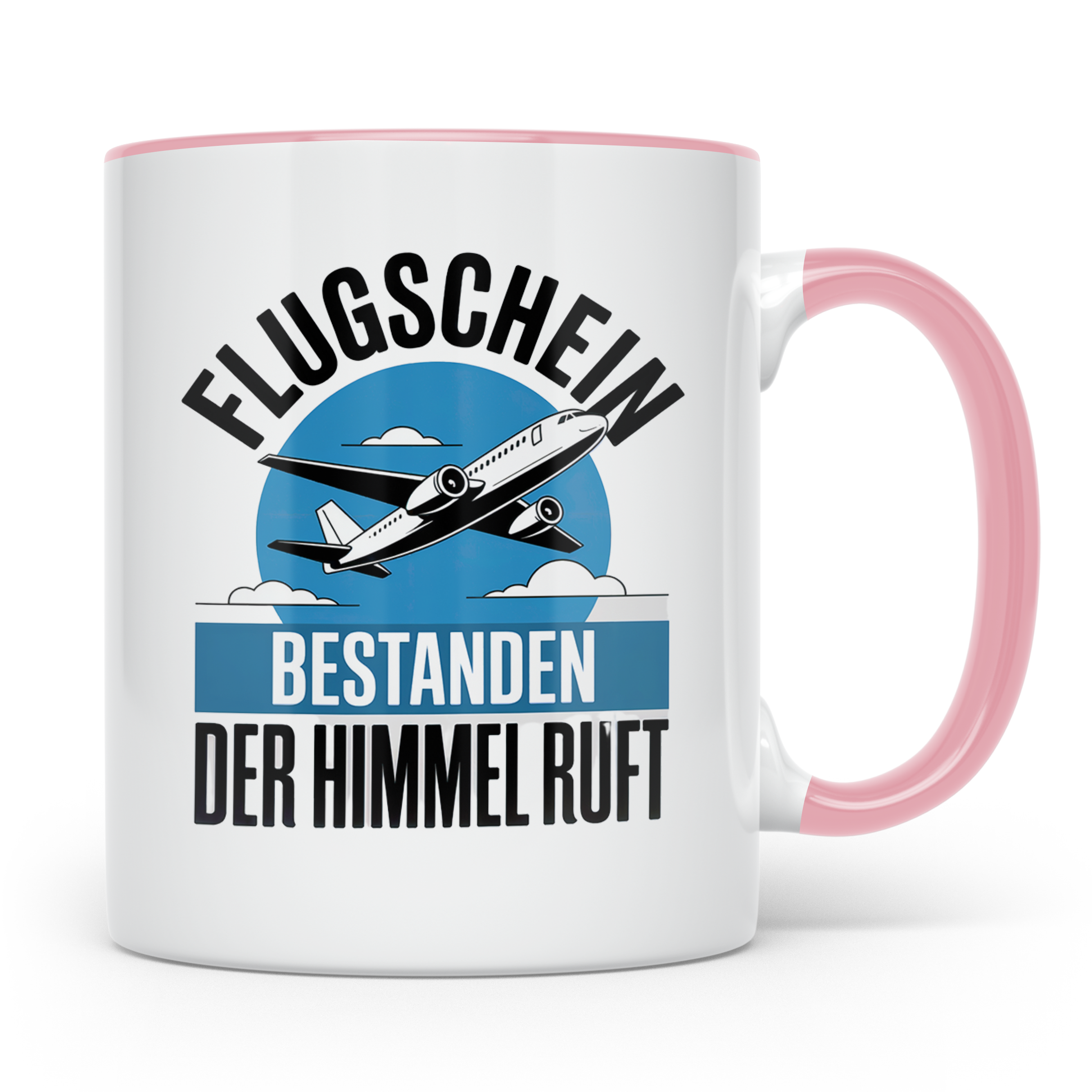 Flugschein Bestanden Tasse - Der Himmel Ruft Piloten Geschen – Rosa [farbe:rosa]