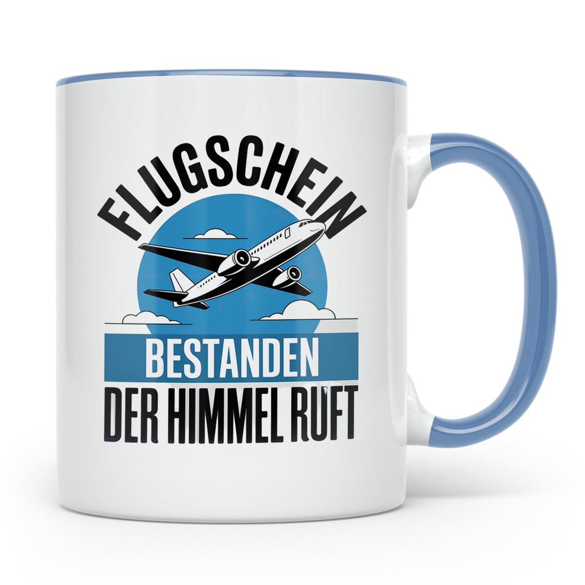 Flugschein Bestanden Tasse - Der Himmel Ruft Piloten Geschen – Blau [farbe:blau]