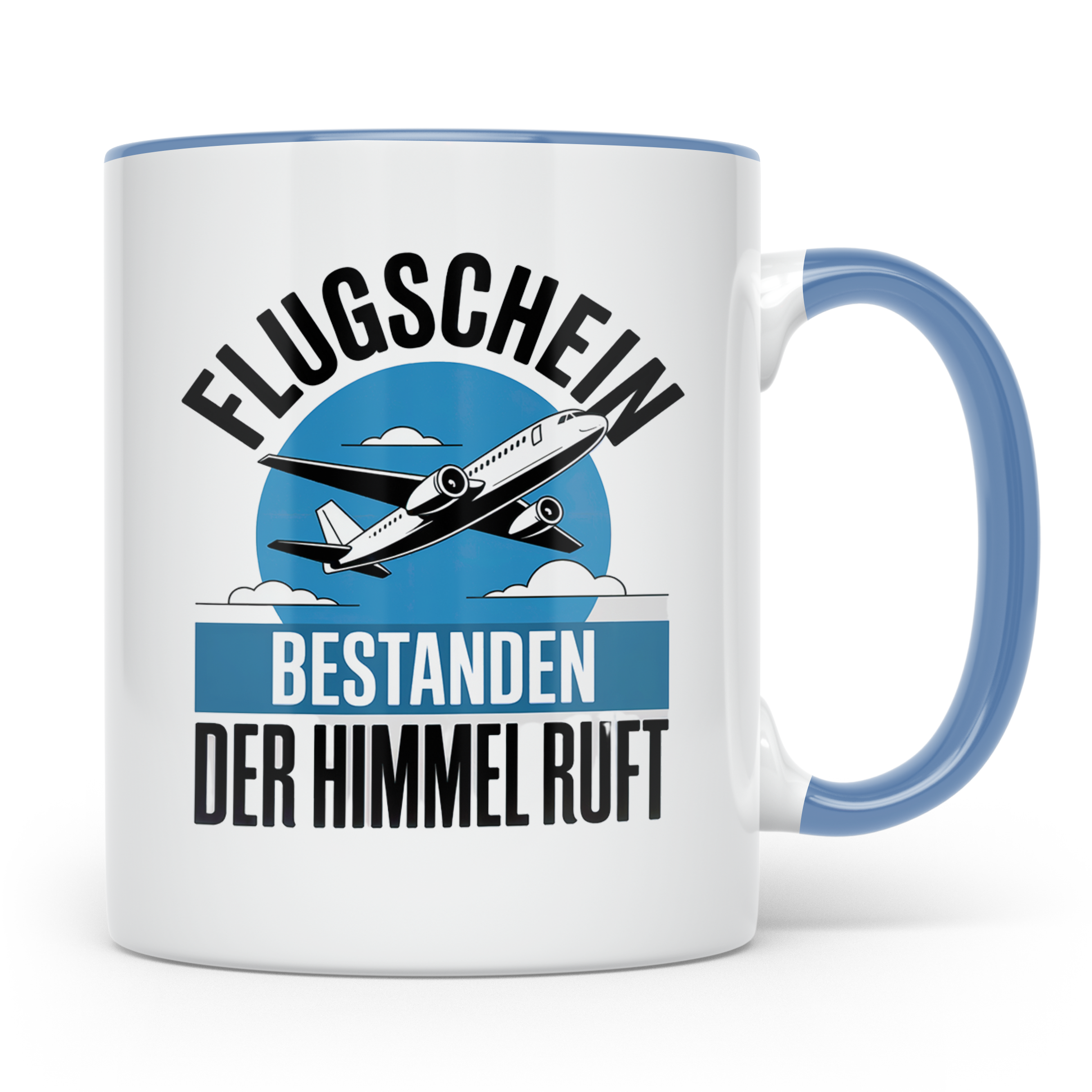 Flugschein Bestanden Tasse - Der Himmel Ruft Piloten Geschen – Blau [farbe:blau]