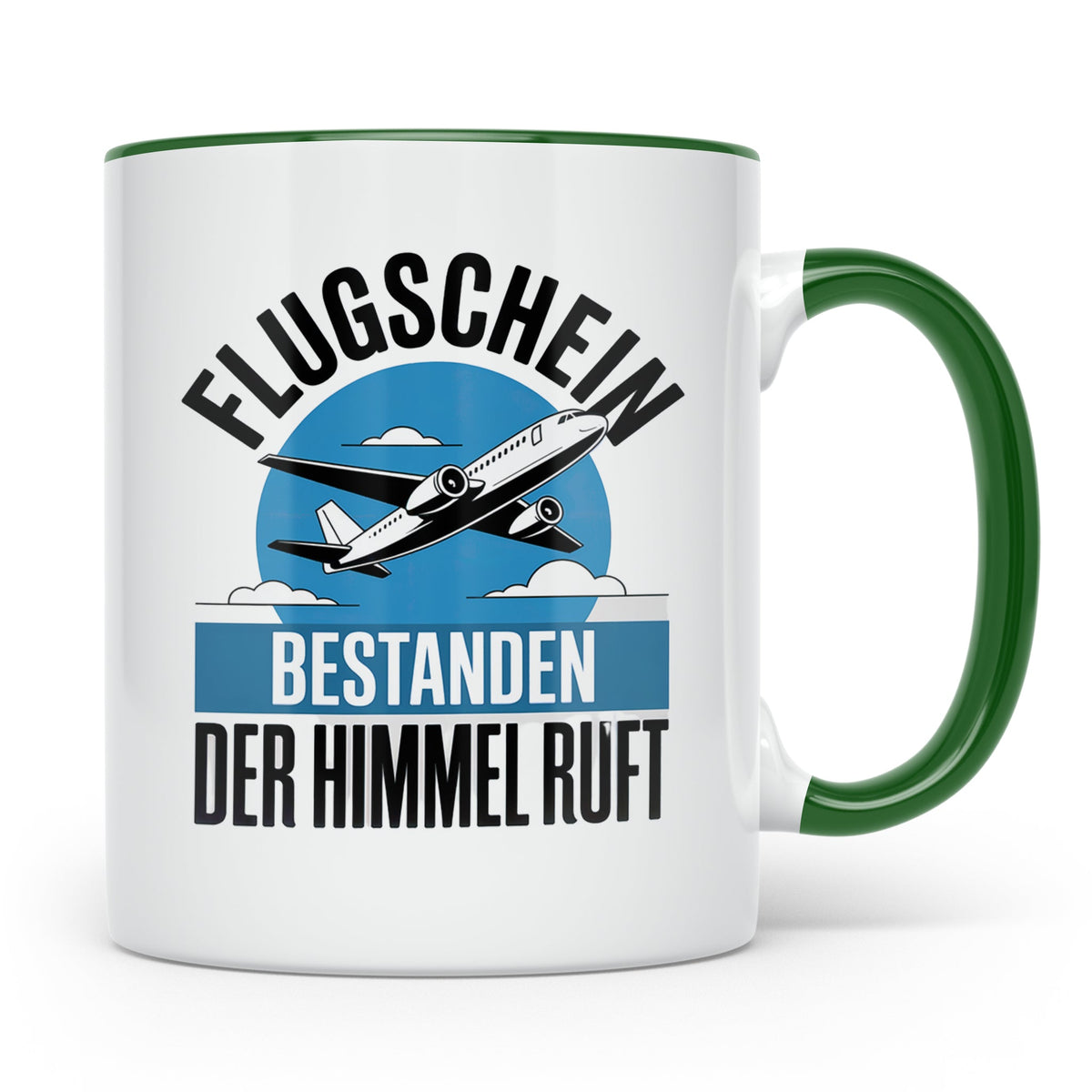Flugschein Bestanden Tasse - Der Himmel Ruft Piloten Geschen – Grün [farbe:grün]