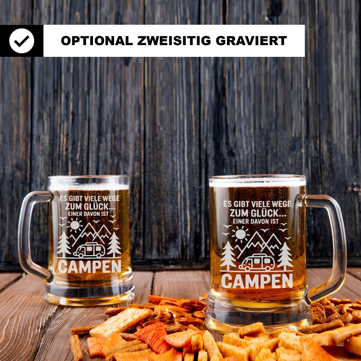 Bierkrug Campen Spruch Geschenk für Camper Campingfreunde Outdoor Vanlife Männer Geschenkidee