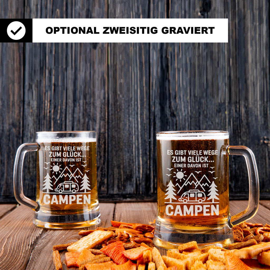Bierkrug Campen Spruch Geschenk für Camper Campingfreunde Outdoor Vanlife Männer Geschenkidee