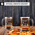 Bierkrug Campen Spruch Geschenk für Camper Campingfreunde Outdoor Vanlife Männer Geschenkidee