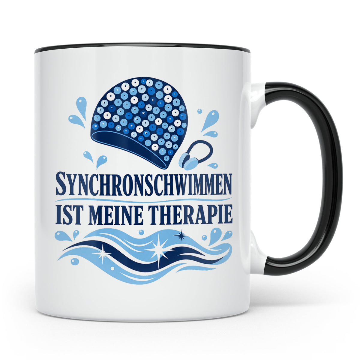 Synchronschwimmen Tasse Synchronschwimmen ist meine Therapie – Schwarz [farbe:schwarz]