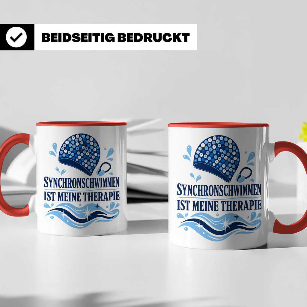 Synchronschwimmen Tasse Synchronschwimmen ist meine Therapie – Rot [farbe:rot]
