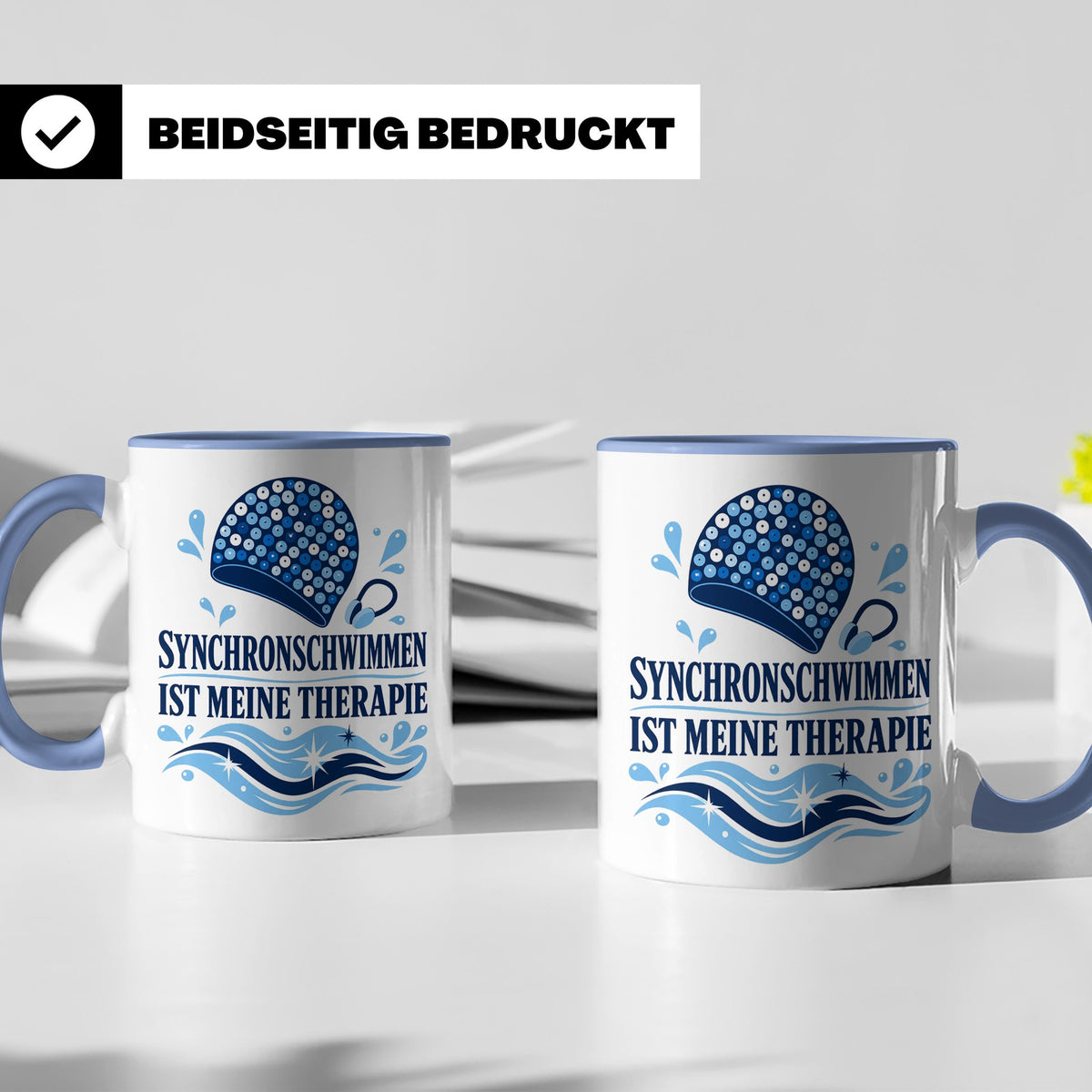 Synchronschwimmen Tasse Synchronschwimmen ist meine Therapie – Blau [farbe:blau]