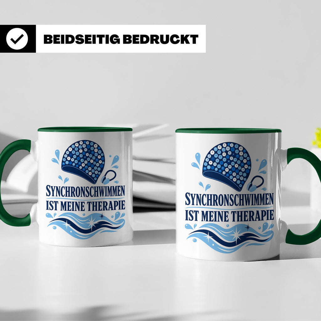 Synchronschwimmen Tasse Synchronschwimmen ist meine Therapie – Grün [farbe:grün]