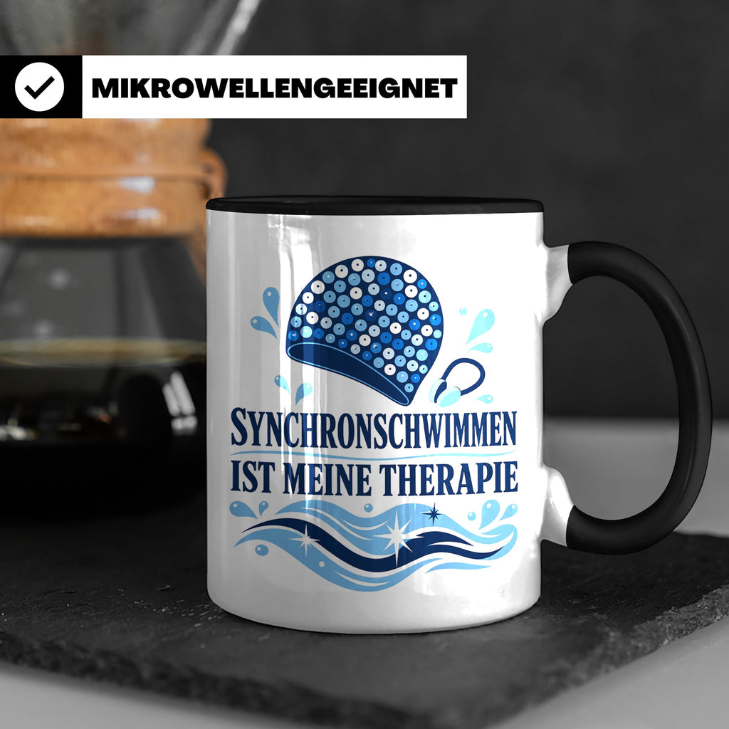 Synchronschwimmen Tasse Synchronschwimmen ist meine Therapie – Schwarz [farbe:schwarz]