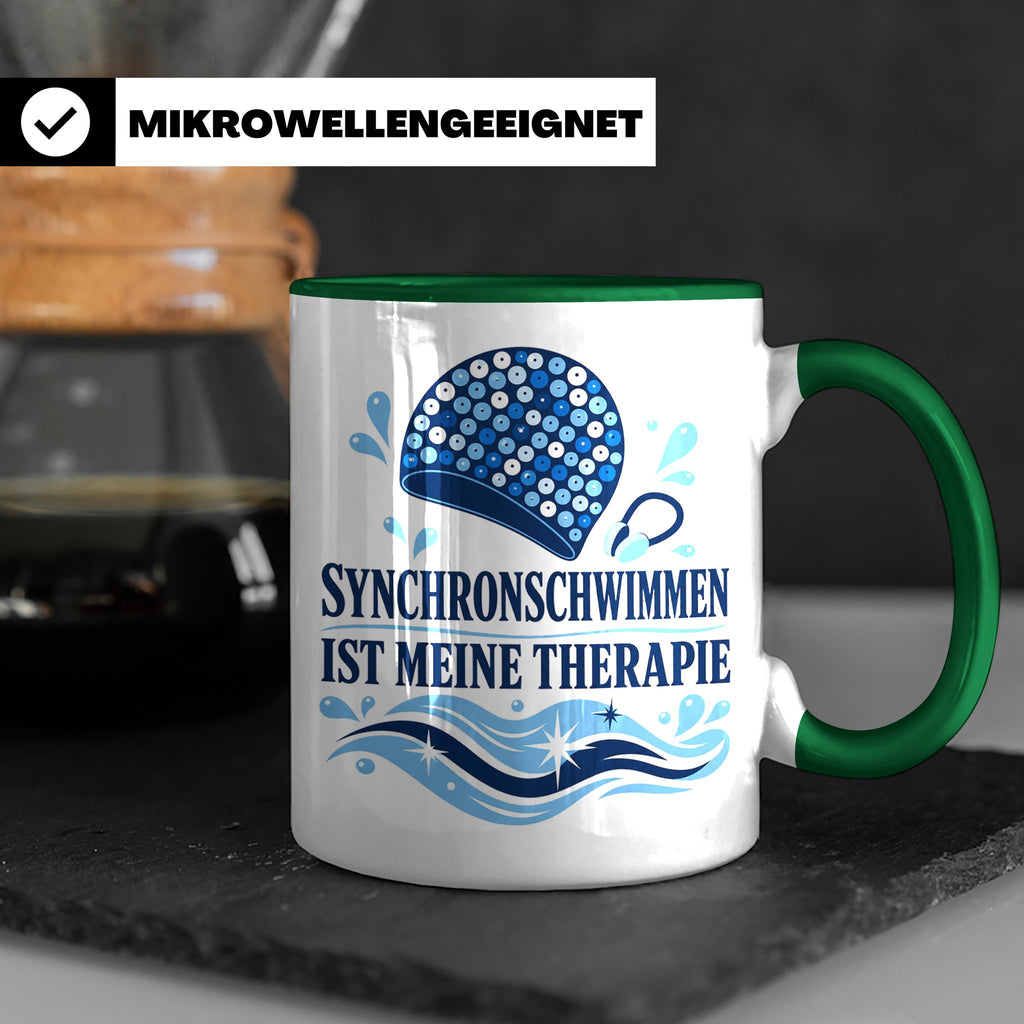 Synchronschwimmen Tasse Synchronschwimmen ist meine Therapie – Grün [farbe:grün]