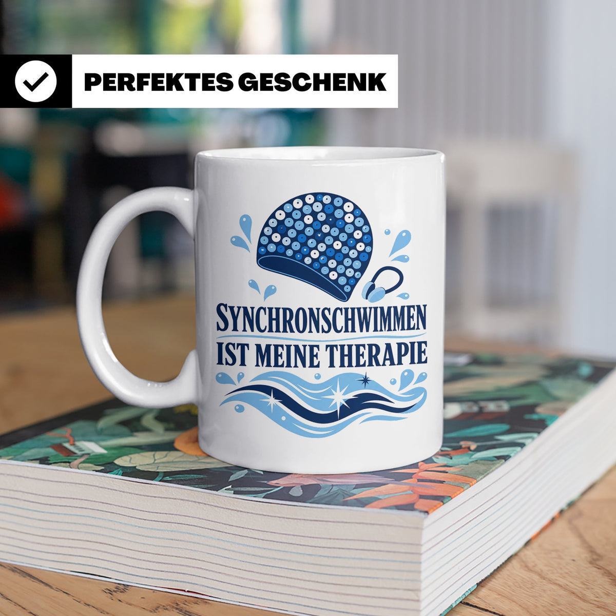Synchronschwimmen Tasse Synchronschwimmen ist meine Therapie – Weiß [farbe:weiß]