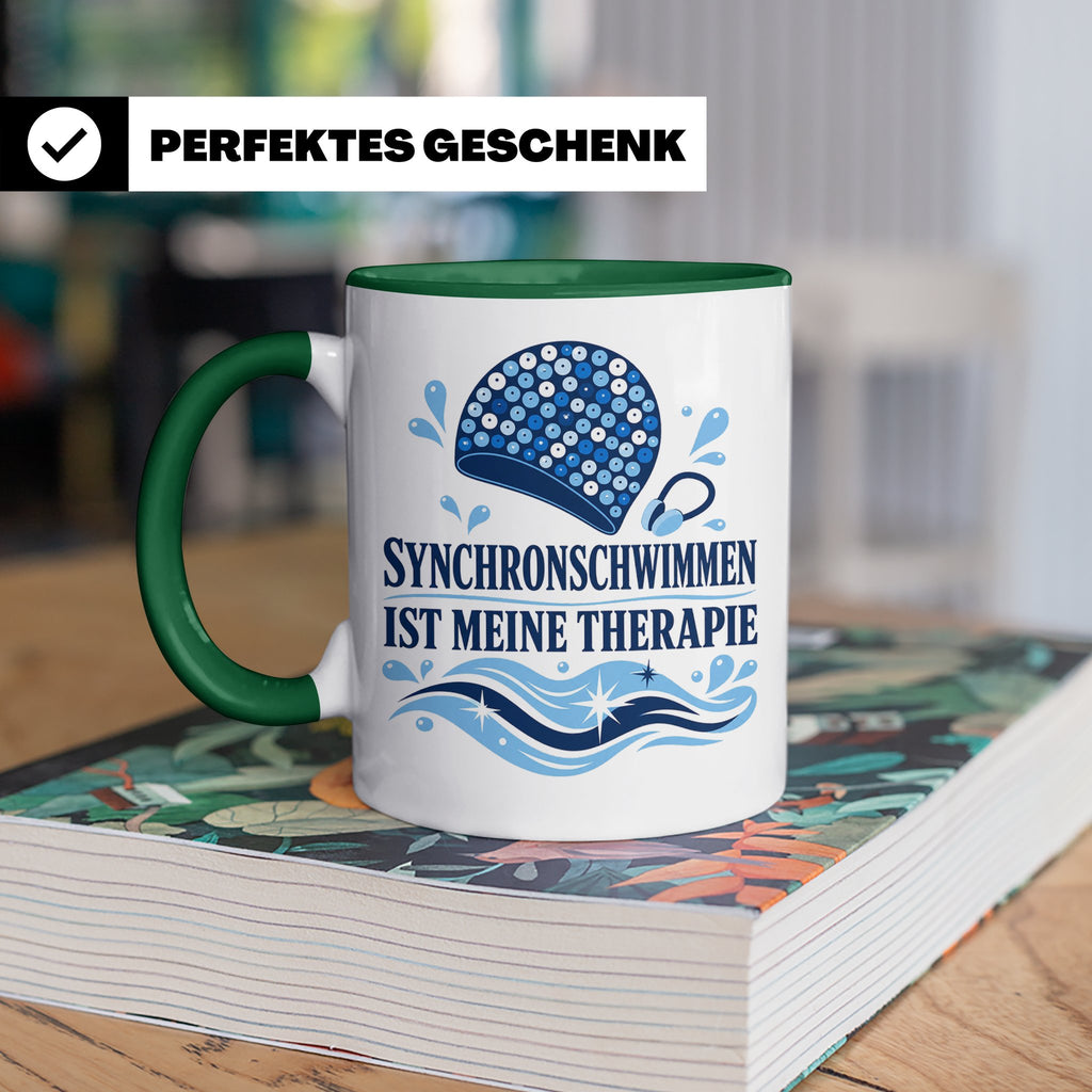 Synchronschwimmen Tasse Synchronschwimmen ist meine Therapie – Grün [farbe:grün]