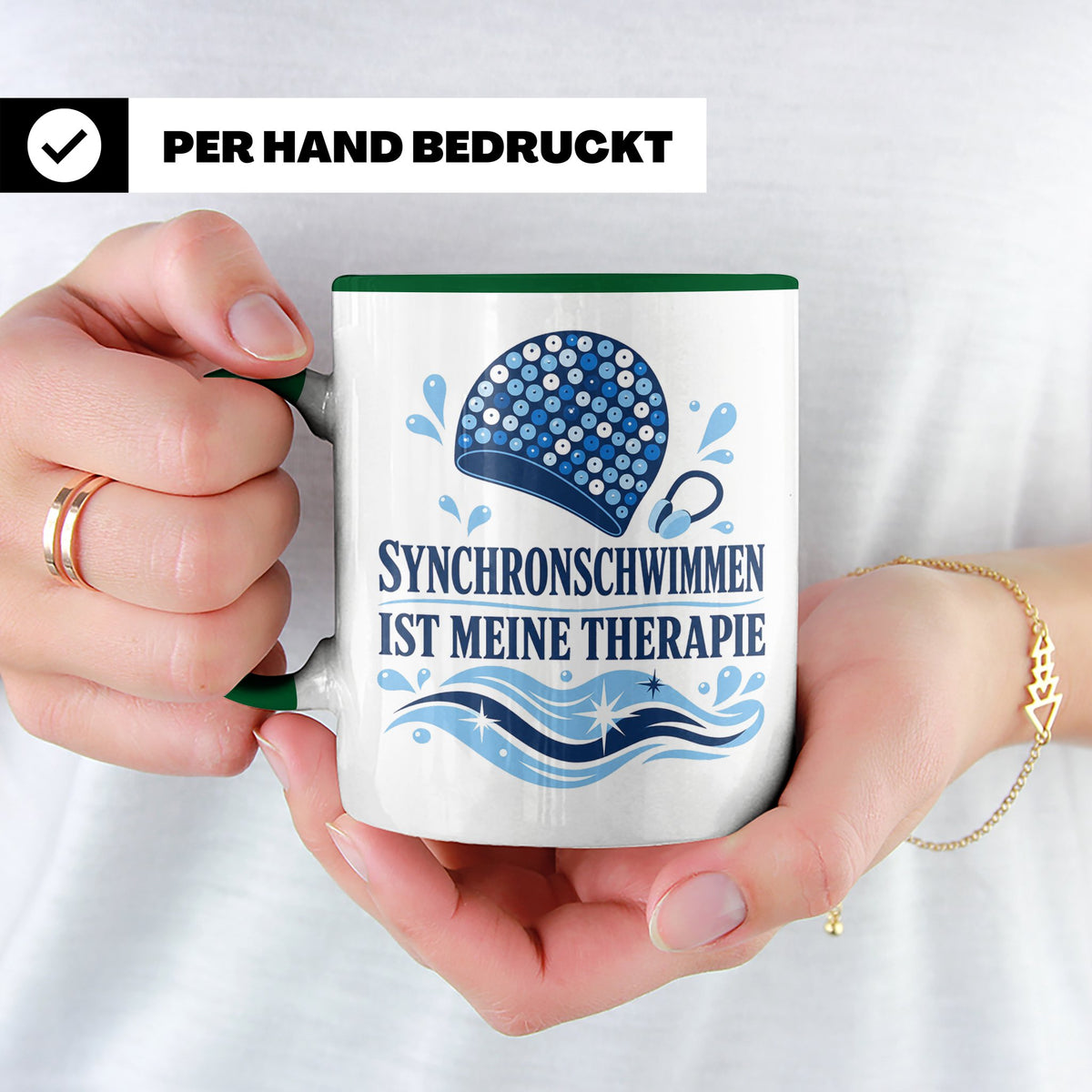 Synchronschwimmen Tasse Synchronschwimmen ist meine Therapie – Grün [farbe:grün]