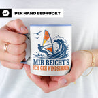 Windsurfen Tasse Mir reichts ich geh windsurfen - Geschenk f – Blau [farbe:blau]