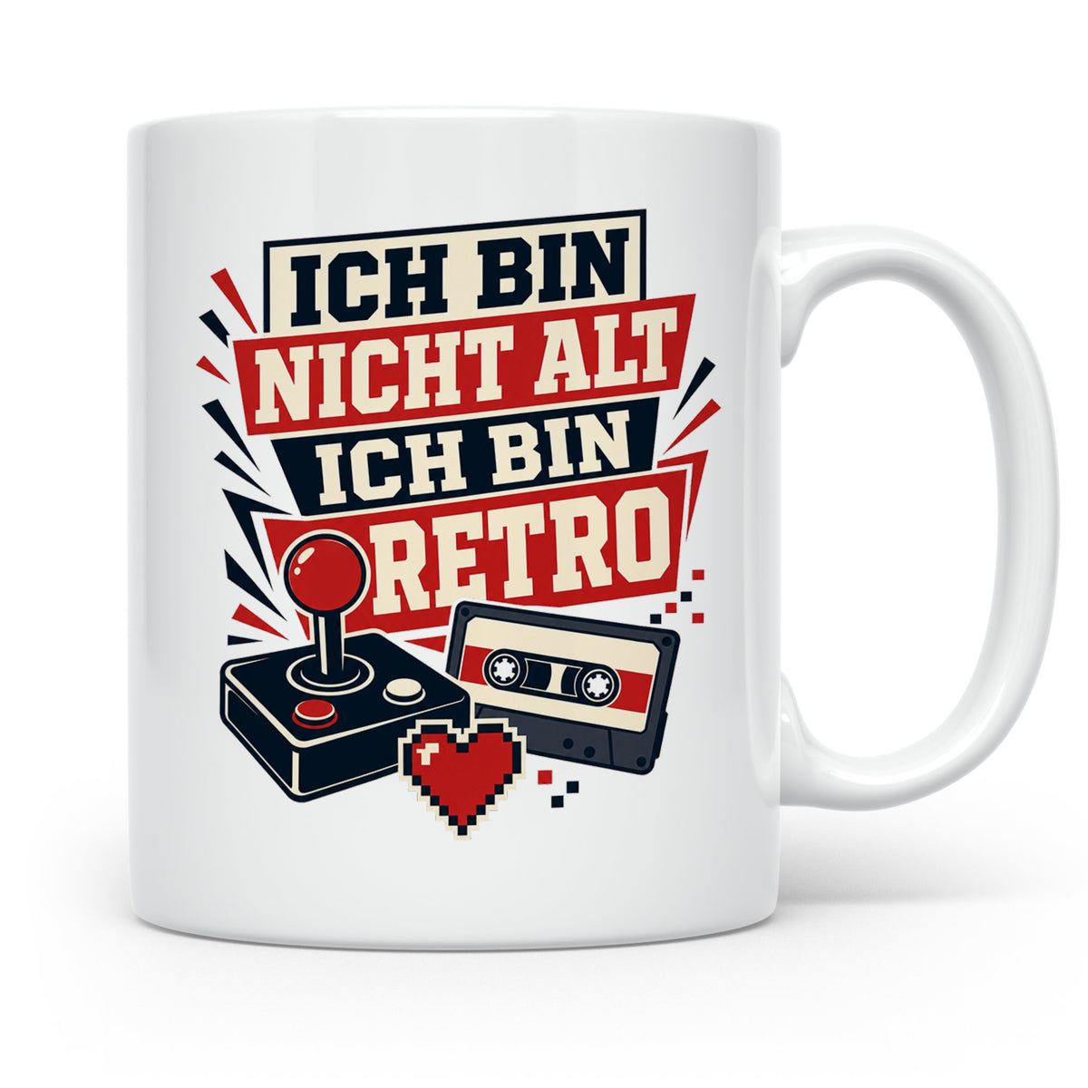 Retro Gamer Tasse Ich bin nicht alt ich bin Retro - Geschenk – Weiß [farbe:weiß]