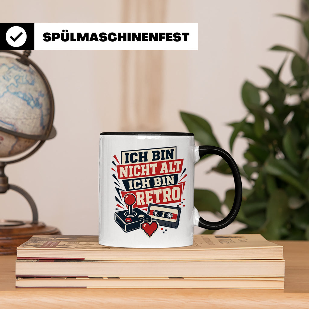 Retro Gamer Tasse Ich bin nicht alt ich bin Retro - Geschenk – Schwarz [farbe:schwarz]