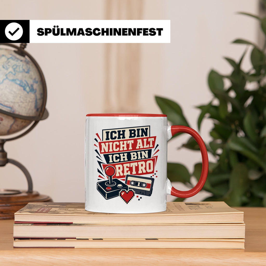 Retro Gamer Tasse Ich bin nicht alt ich bin Retro - Geschenk – Rot [farbe:rot]