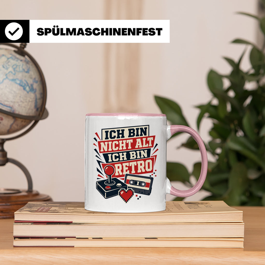 Retro Gamer Tasse Ich bin nicht alt ich bin Retro - Geschenk – Rosa [farbe:rosa]