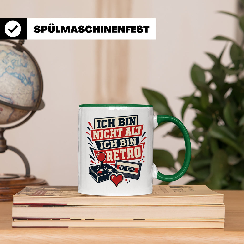 Retro Gamer Tasse Ich bin nicht alt ich bin Retro - Geschenk – Grün [farbe:grün]