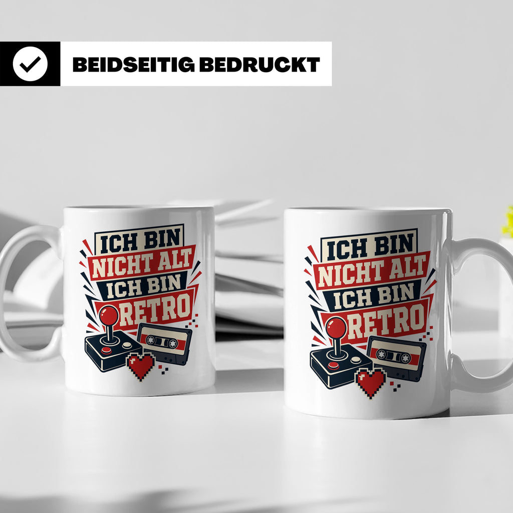 Retro Gamer Tasse Ich bin nicht alt ich bin Retro - Geschenk – Weiß [farbe:weiß]