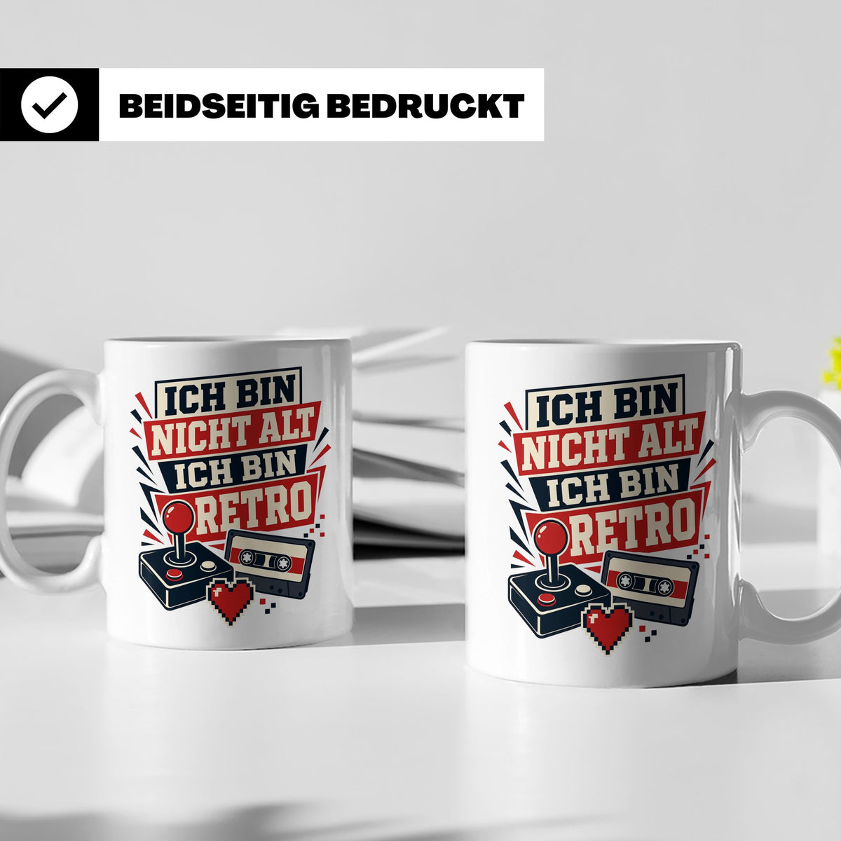 Retro Gamer Tasse Ich bin nicht alt ich bin Retro - Geschenk – Weiß [farbe:weiß]