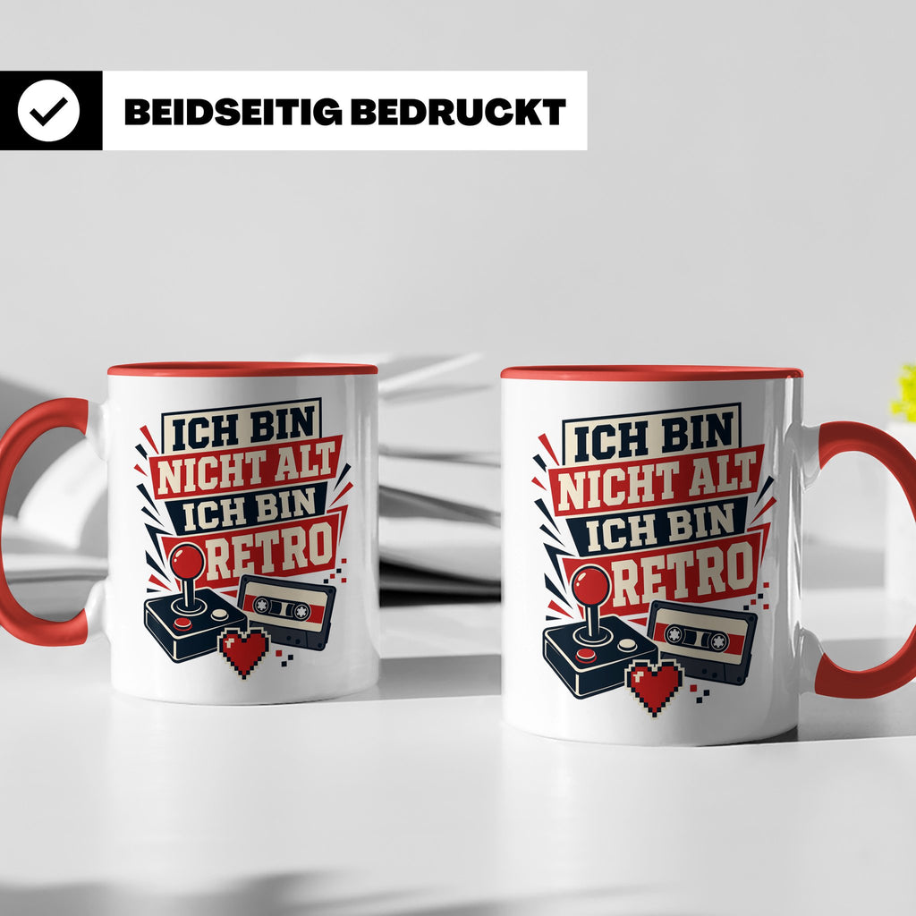 Retro Gamer Tasse Ich bin nicht alt ich bin Retro - Geschenk – Rot [farbe:rot]