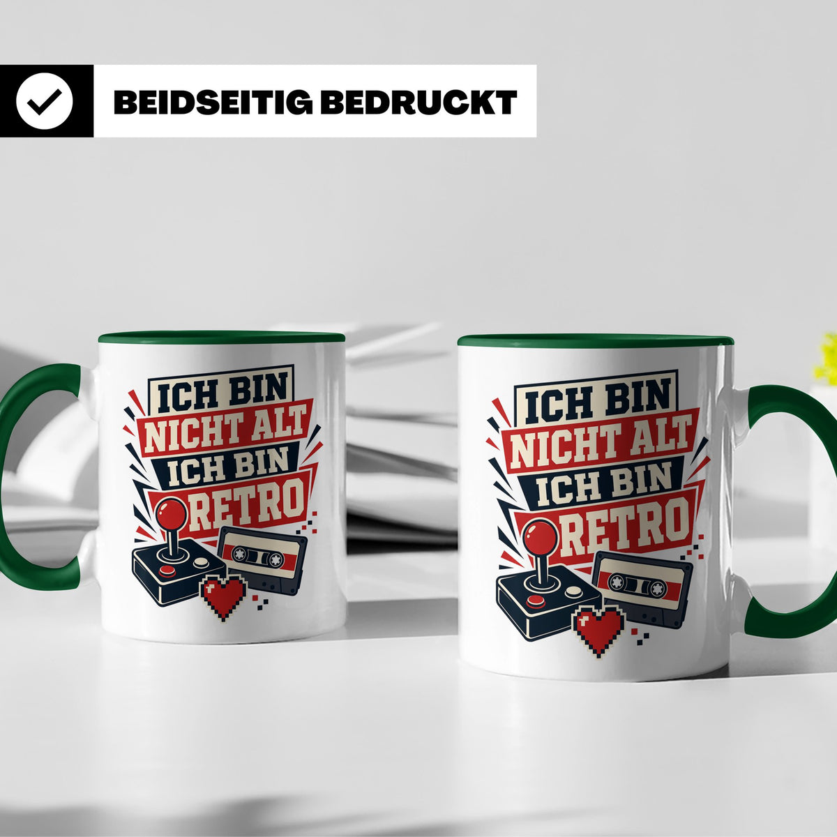 Retro Gamer Tasse Ich bin nicht alt ich bin Retro - Geschenk – Grün [farbe:grün]