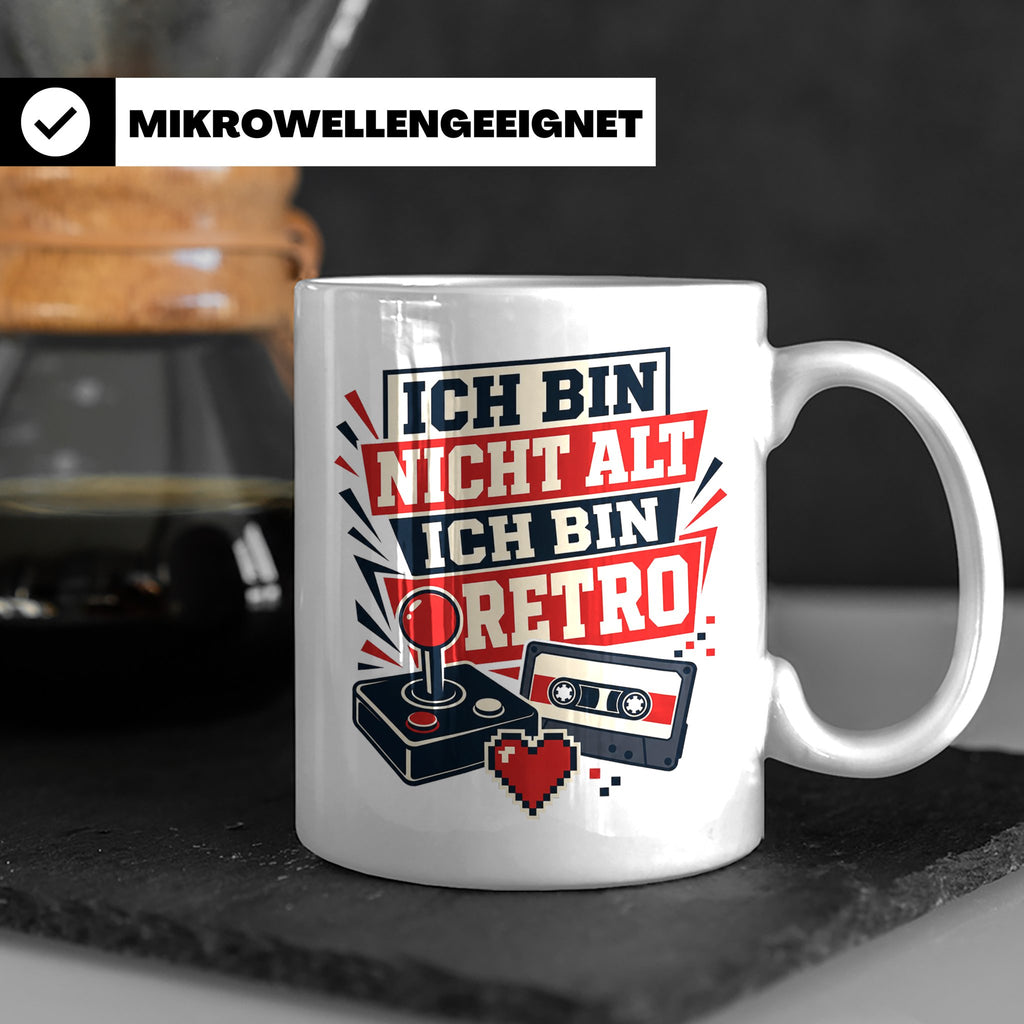 Retro Gamer Tasse Ich bin nicht alt ich bin Retro - Geschenk – Weiß [farbe:weiß]